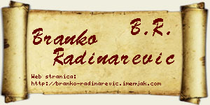 Branko Radinarević vizit kartica